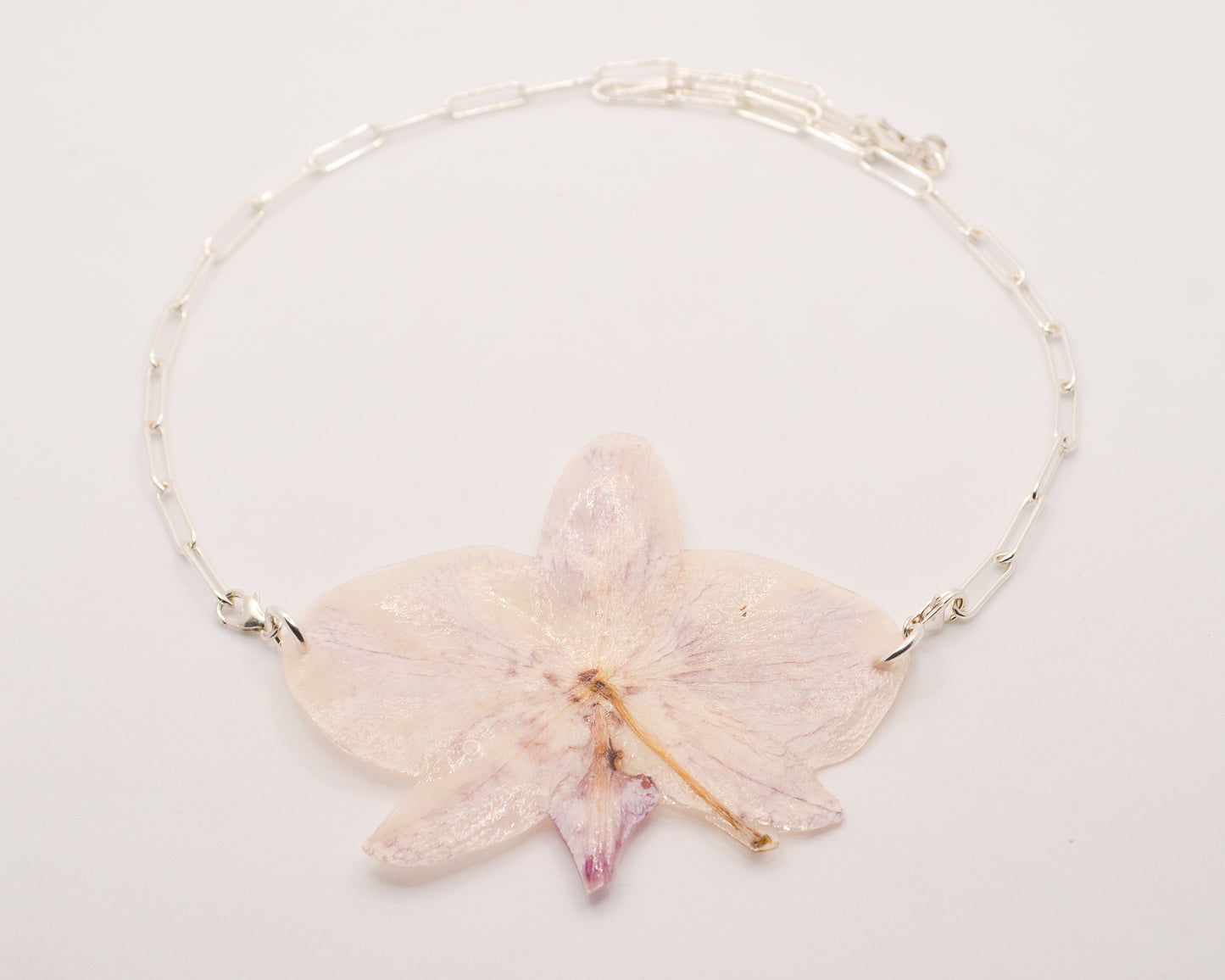 Moon Orchid Paperclip Necklace