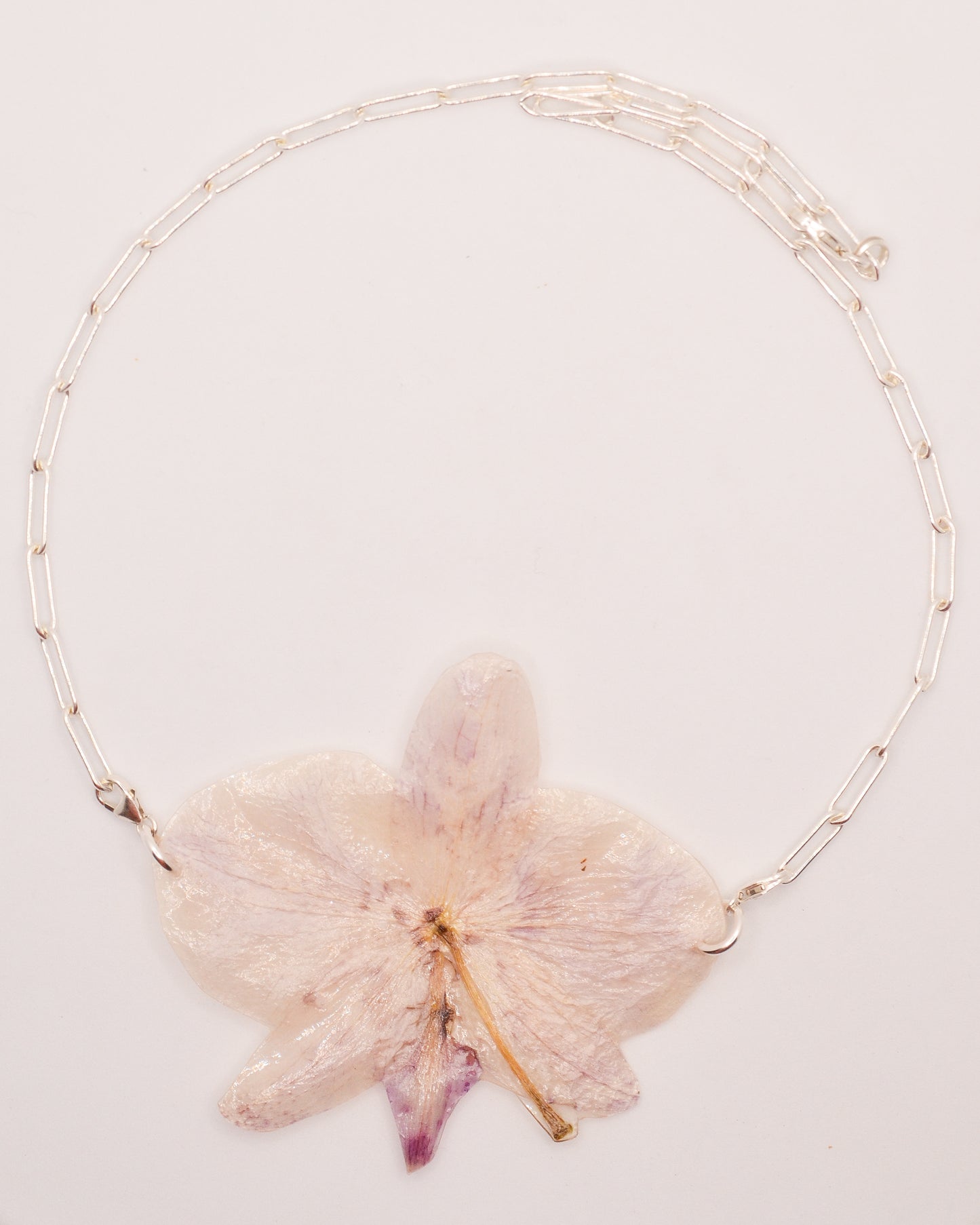 Moon Orchid Paperclip Necklace